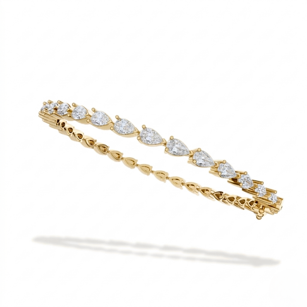 Pear East-West Tennis Lab Diamond Bracelet (10 ct. tw.) 18K Gold