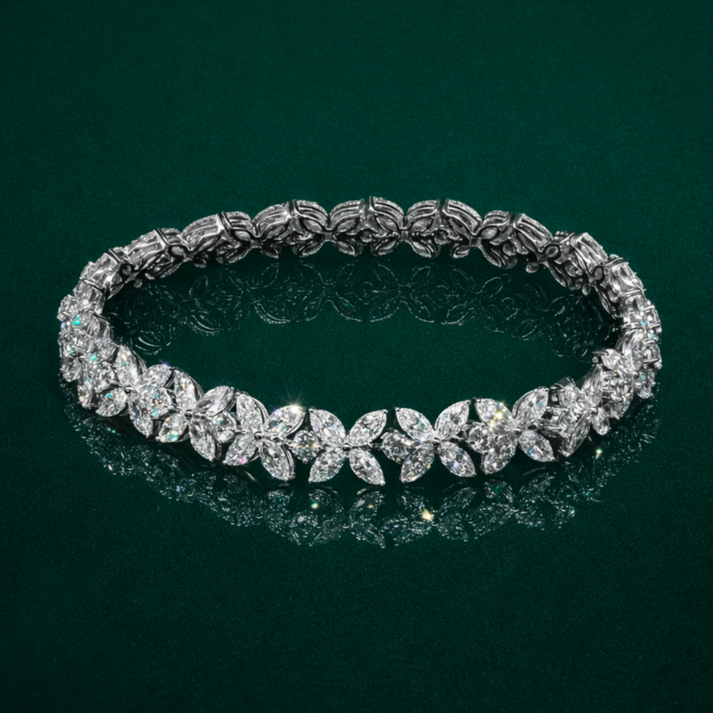 Bloomline Multi Shape Marquise and Round Lab Diamond Bracelet (10 ct. tw.) 18K White Gold