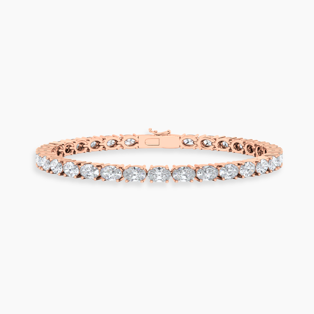 Oval East-West Tennis Lab Diamond Bracelet (7  ct. tw.) 18K Gold