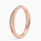 18K Solid Gold Liaison Knot Pavé Lab Diamond Wedding Band