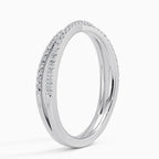 18K Solid Gold Liaison Knot Pavé Lab Diamond Wedding Band