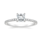 18K Solid Gold Asscher Eternity Diamond Bridal Set