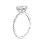 18K Solid Gold Emerald Pavé Eternity Lab Diamond Ring Set