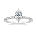 ⁠Marquise Diamond Pavé Engagement Ring & Matching Band Set