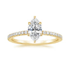⁠Marquise Diamond Pavé Engagement Ring & Matching Band Set