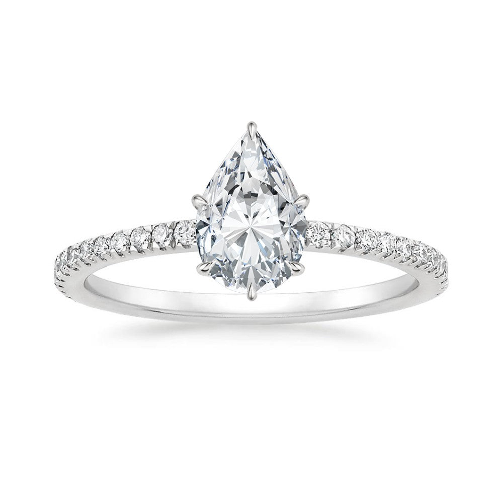 Pear Diamond Pavé Engagement Ring & Matching Band Set⁠