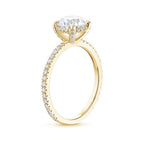 Round Diamond Pavé Engagement Ring & Matching Band Set⁠