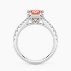 18K Solid Gold Split Pavé Fancy Pink Emerald Lab Diamond Ring