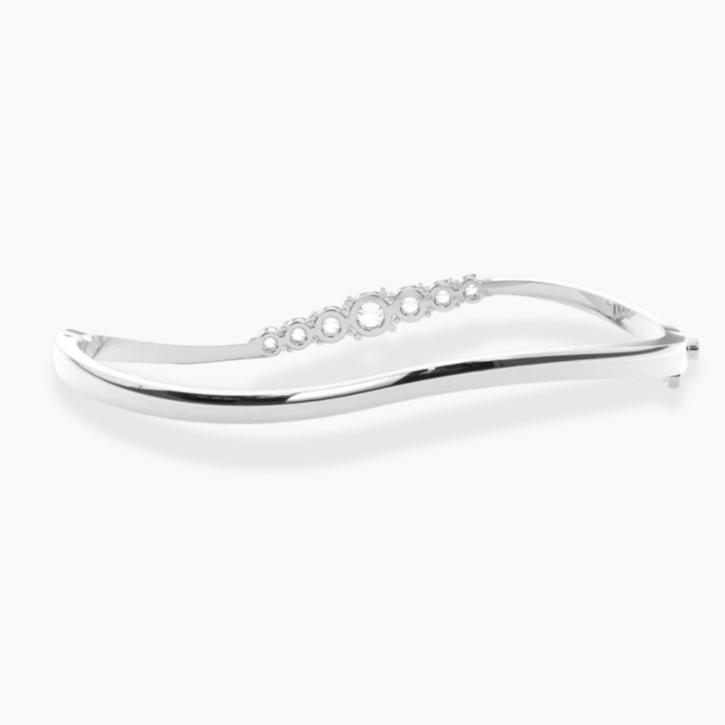 Arcelle Round Lab Diamond ( 2 ct. tw) Bangle Bracelet 18K Gold