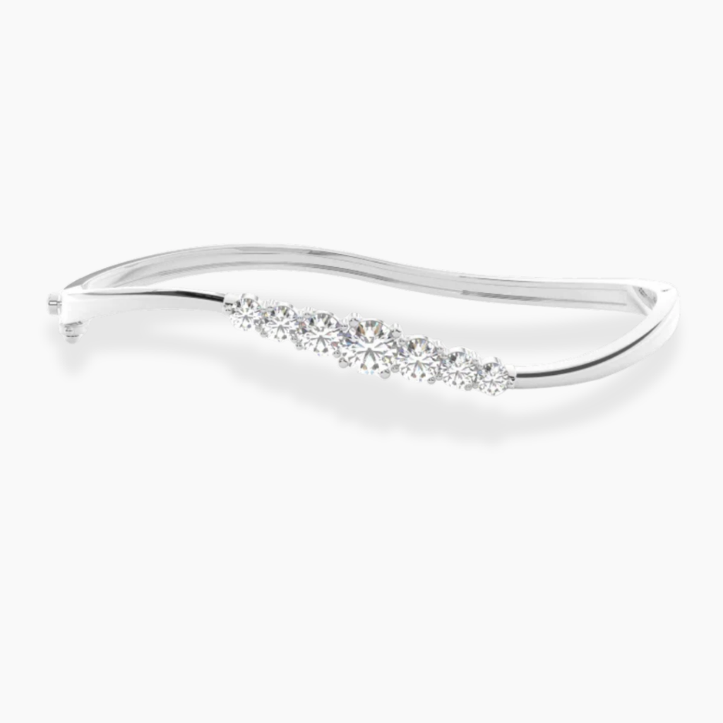 Arcelle Round Lab Diamond ( 2 ct. tw) Bangle Bracelet 18K Gold