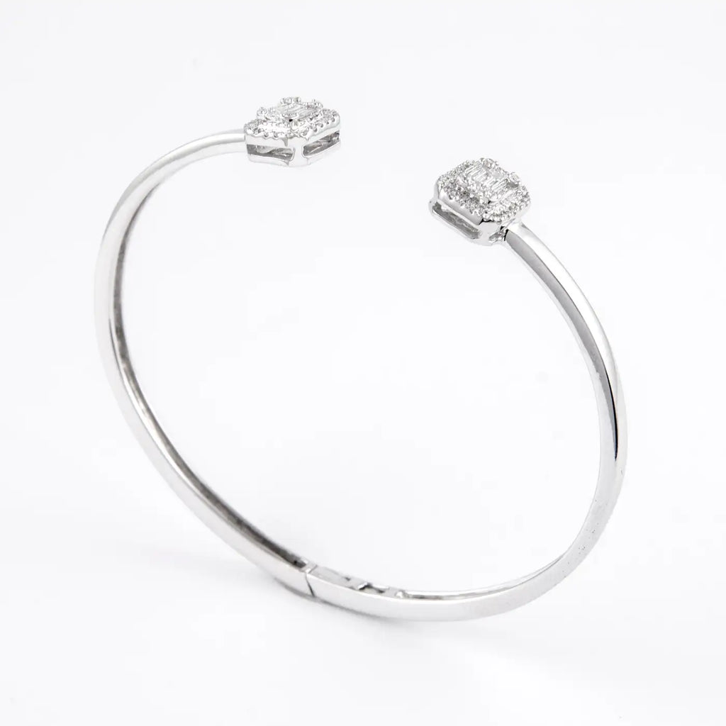 Emerald Lab Diamond ( 1 ct. tw) Open Bangle Bracelet 18K Gold