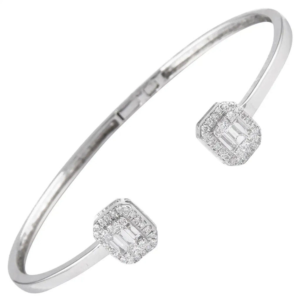 Emerald Lab Diamond ( 1 ct. tw) Open Bangle Bracelet 18K Gold