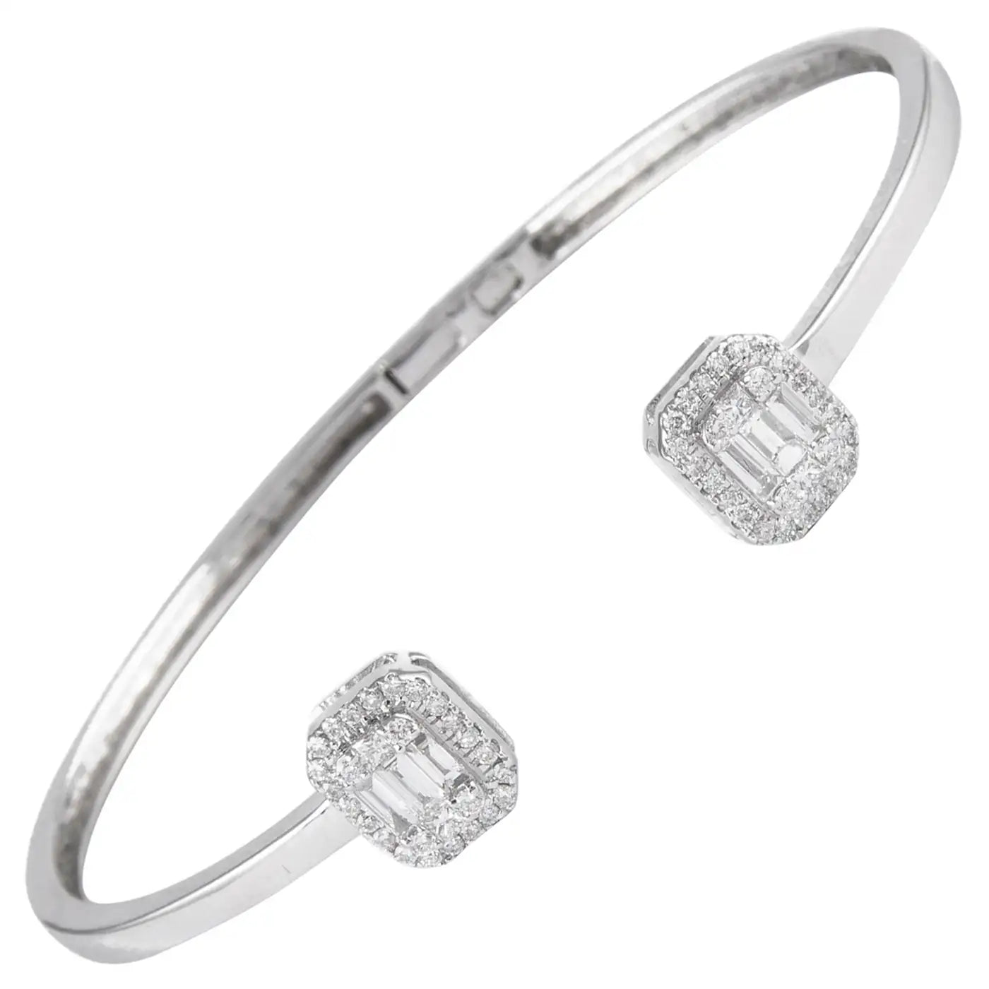 Emerald Lab Diamond ( 1 ct. tw) Open Bangle Bracelet 18K Gold