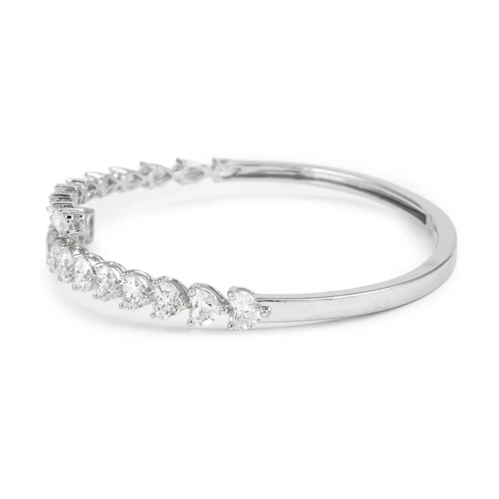 Pear & Heart Lab Diamond ( 3.5 ct. tw) Bangle Bracelet 18K Gold