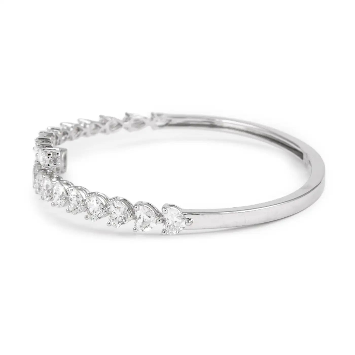 Pear & Heart Lab Diamond ( 3.5 ct. tw) Bangle Bracelet 18K Gold
