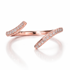 18K Solid Gold Emerald Curved Diamond Bridal Set