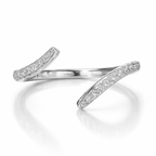 18K Solid Gold Marquise Curved Lab Diamond Ring Set