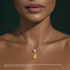 Fancy Yellow & White Pear Drop Pendant Necklace⁠