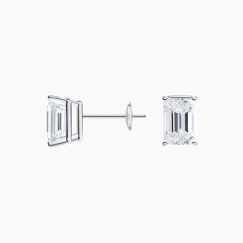 Emerald Stud Lab Diamond Earrings ( 0.75 ct * 2 ) 18K Gold