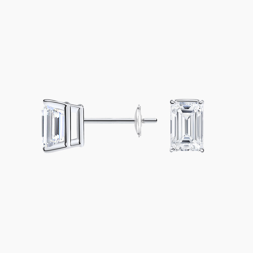 Emerald Stud Lab Diamond Earrings ( 0.5 ct * 2 ) 18K Gold