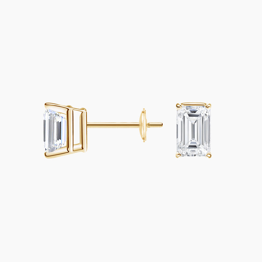 Emerald Stud Lab Diamond Earrings ( 0.5 ct * 2 ) 18K Gold