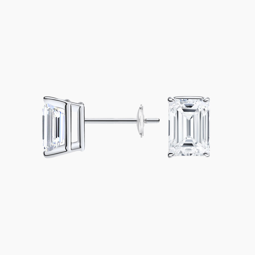 Emerald Stud Lab Diamond Earrings ( 1 ct * 2 ) 18K Gold