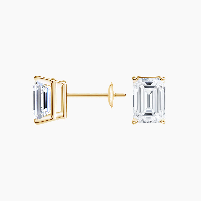 Emerald Stud Lab Diamond Earrings ( 1 ct * 2 ) 18K Gold