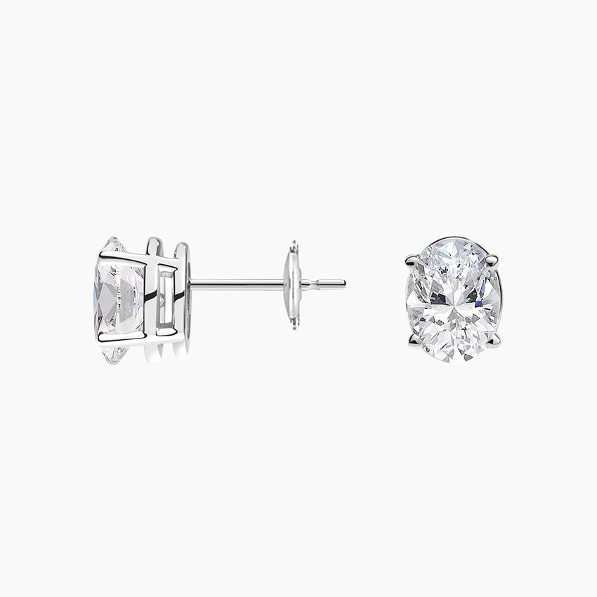 Oval Stud Lab Diamond Earrings ( 0.5 ct * 2 ) 18K Gold