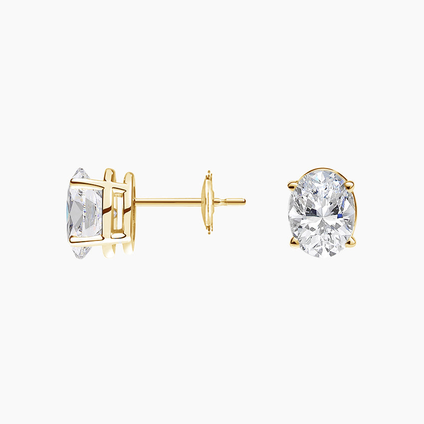 Oval Stud Lab Diamond Earrings ( 0.5 ct * 2 ) 18K Gold