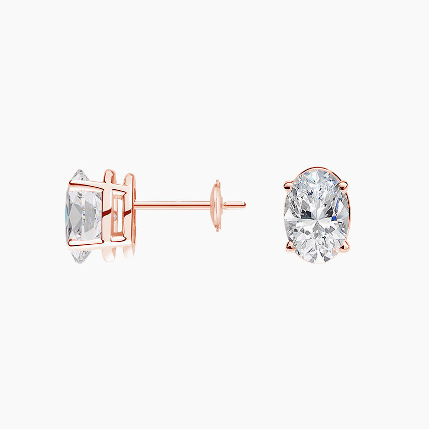 Oval Stud Lab Diamond Earrings ( 0.75 ct * 2 ) 18K Gold