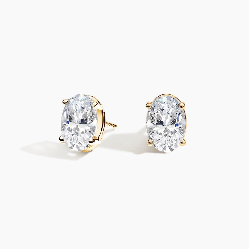 Oval Stud Lab Diamond Earrings ( 0.75 ct * 2 ) 18K Gold