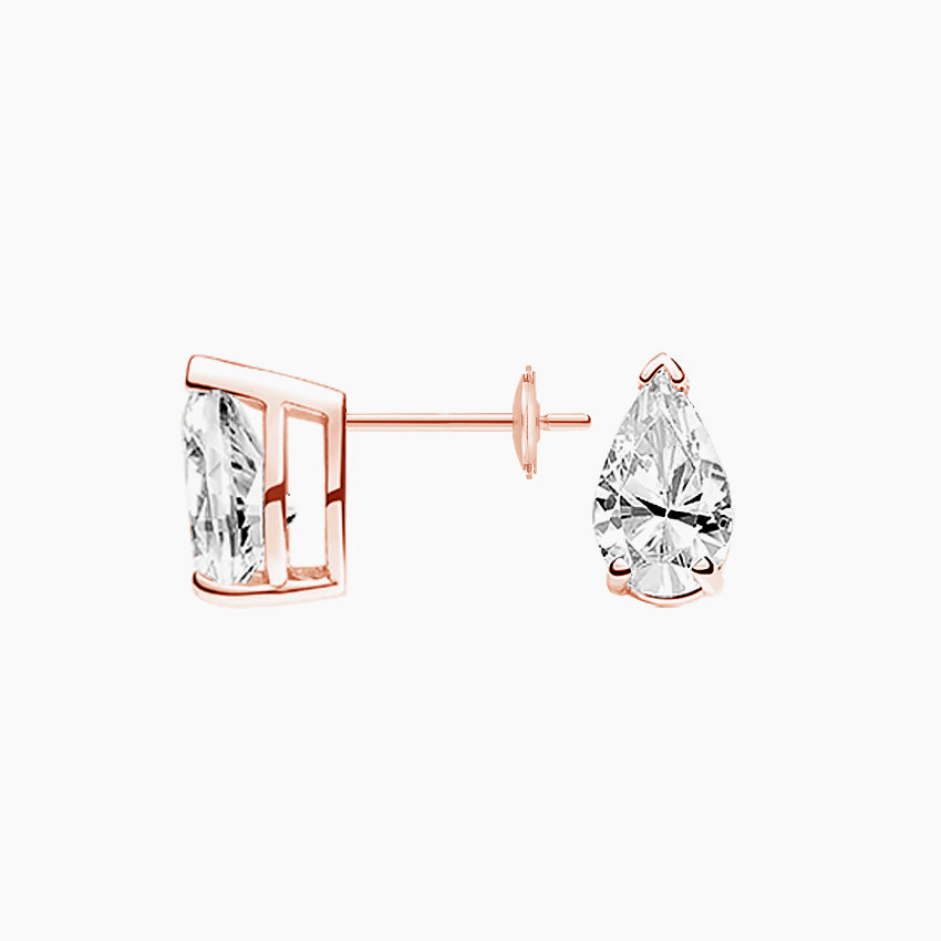 Pear Stud Lab Diamond Earrings ( 1 ct * 2 ) 18K Gold