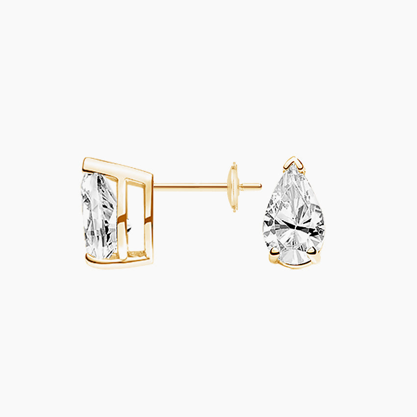 Pear Stud Lab Diamond Earrings ( 1 ct * 2 ) 18K Gold