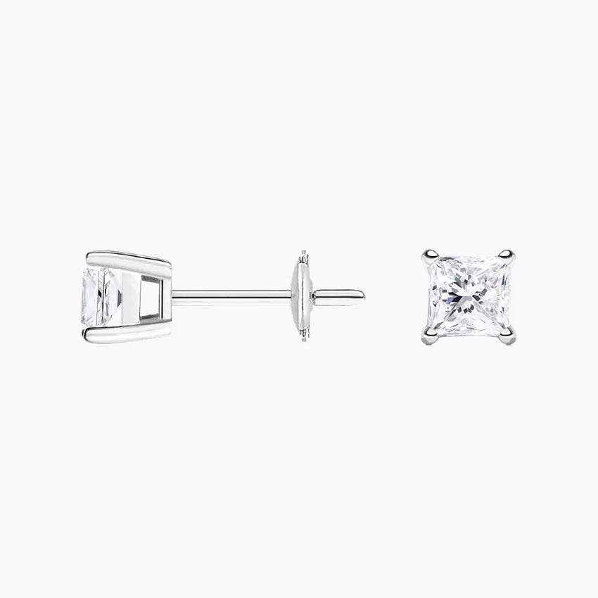 Princess Stud Lab Diamond Earrings ( 0.5 ct * 2 ) 18K Gold