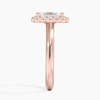 18K Solid Gold Solitaire Halo Ring
