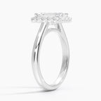 18K Solid Gold Solitaire Halo Ring