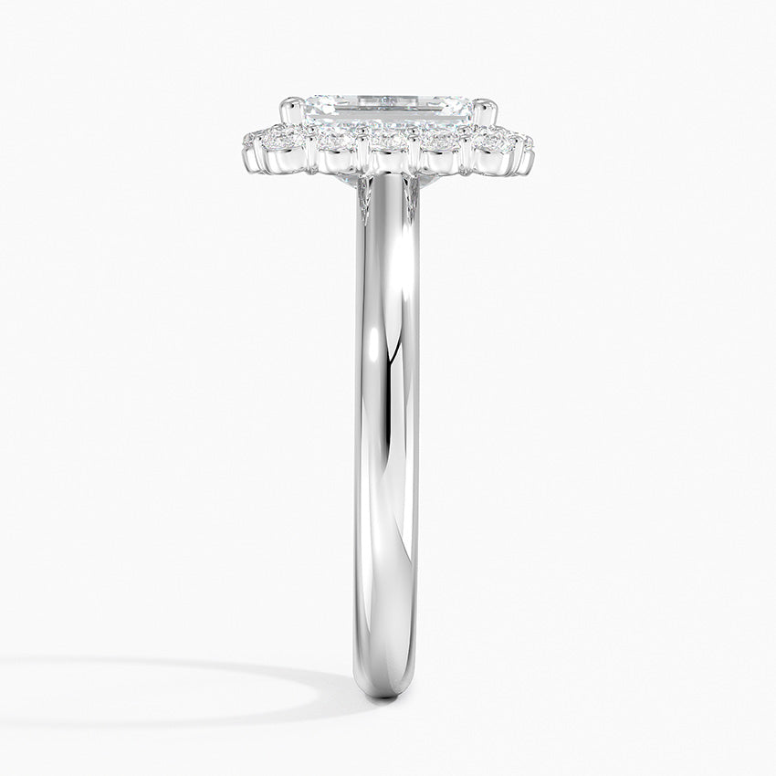 18K Solid Gold Solitaire Halo Ring