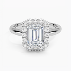 18K Solid Gold Solitaire Halo Ring