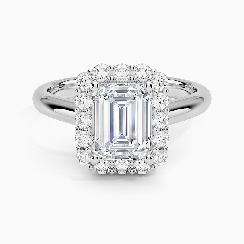 18K Solid Gold Solitaire Halo Ring