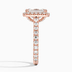 18K Solid Gold Halo Diamond Pavé Ring