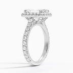 18K Solid Gold Halo Diamond Pavé Ring