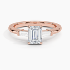 18K Solid Gold Trilogy Lab Diamond Engagement Ring