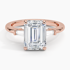 18K Solid Gold Trilogy Lab Diamond Engagement Ring