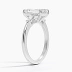 18K Solid Gold Trilogy Lab Diamond Engagement Ring