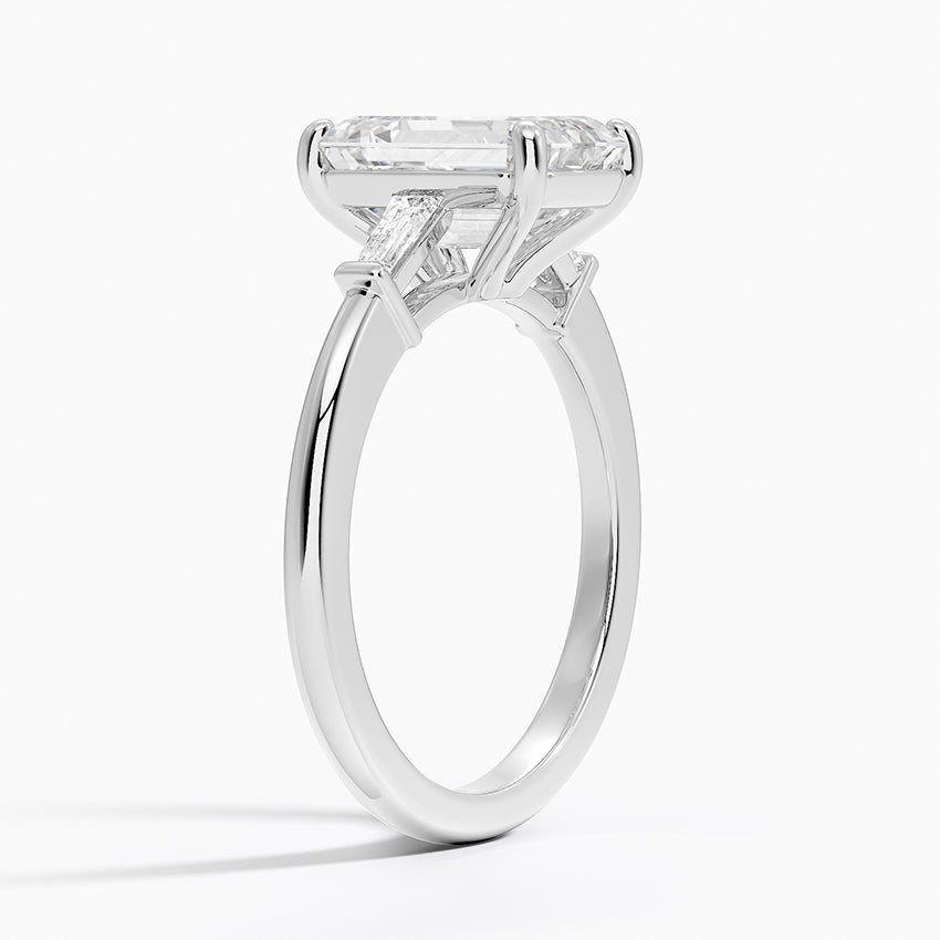 18K Solid Gold Trilogy Lab Diamond Engagement Ring