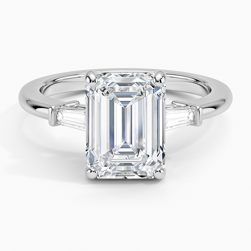 18K Solid Gold Trilogy Lab Diamond Engagement Ring