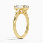 18K Solid Gold Trilogy Lab Diamond Engagement Ring