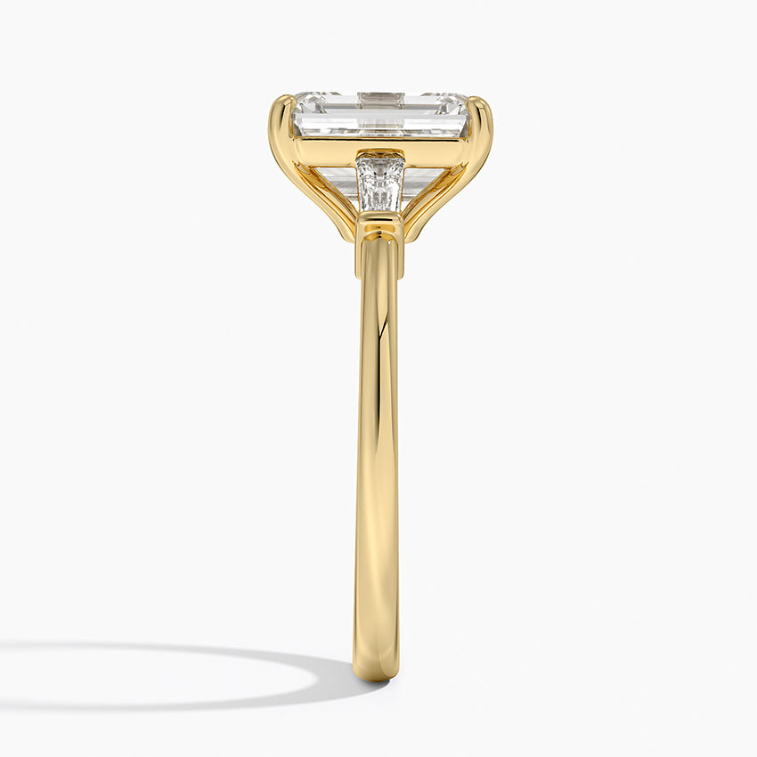 18K Solid Gold Trilogy Lab Diamond Engagement Ring
