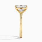 18K Solid Gold Trilogy Lab Diamond Engagement Ring