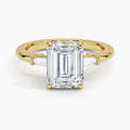 18K Solid Gold Trilogy Lab Diamond Engagement Ring